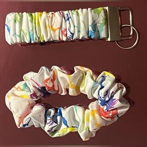 Handmade scrunchie and keychain.